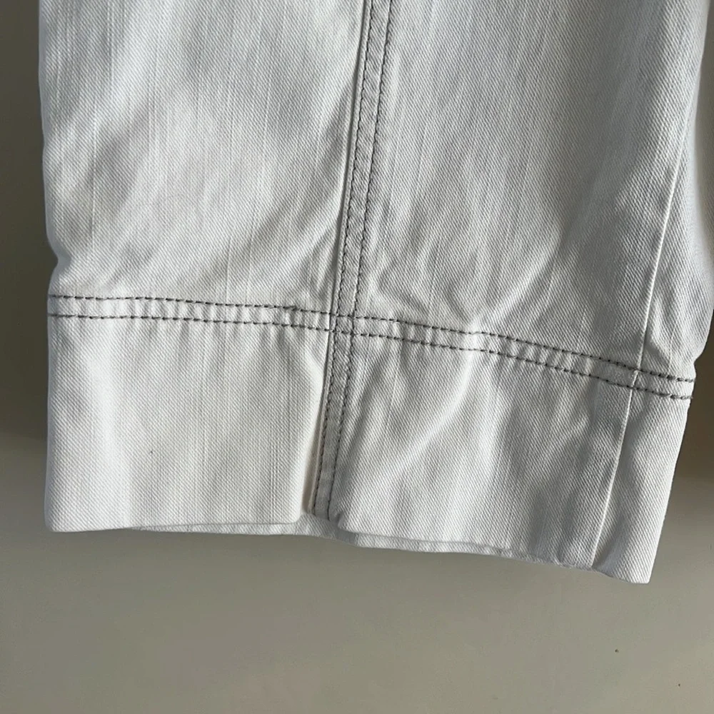CAbi Women’s White Denim Bermuda Shorts.